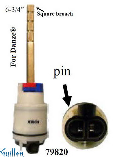 JER 79820;;__ 6-3/4in SQ; Single lever cartridge extra long shank; in Unfinish