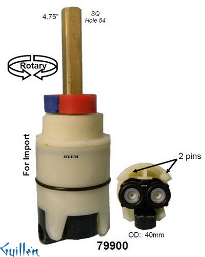 JER 79900;; __ 4-3/4in SQ; Single lever cartridge with long shank; in Unfinish