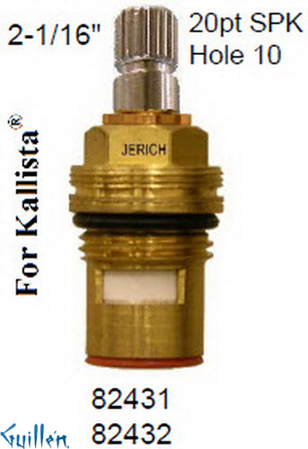 JER 82432LF;; __ 2-1/16in 20pt; Cold ccwc 1/4 Turn brass cartridge ceramic; in Chrome