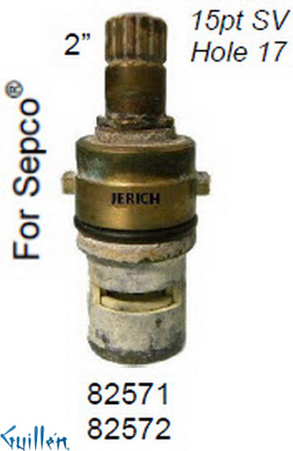 JER 82572LF;; __ 2in 15pt; Cold ccwc 1/4 Turn brass cartridge ceramic; in Unfinish