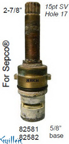 JER 82582LF;; __ 2-7/8in 15pt; Cold ccwc 1/4 Turn brass cartridge ceramic; in Unfinish