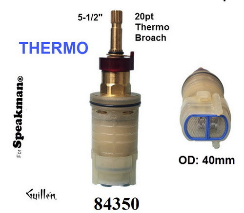 JER 84350;; __ 5-1/2in 20pt; Thermostatic cartridge; in Unfinish