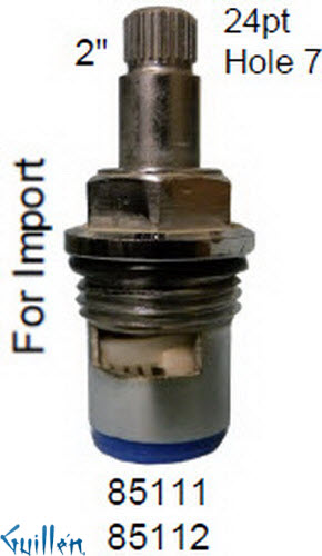 JER 85111LF;; __ 2in 24pt; Hot cwc 1/4 Turn brass cartridge ceramic; in Chrome