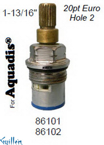 JER 86101LF;; __ 1-13/16in 20pt; Hot cwc 1/4 Turn brass cartridge ceramic; in Unfinish