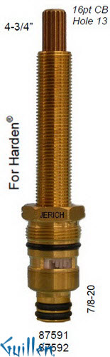 JER 87591LF;; __ 4-3/4in 16pt; Hot cwc 1/4 Turn brass cartridge ceramic; in Unfinish
