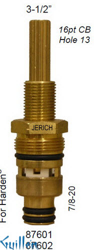 JER 87602LF;; __ 3-1/2in 16pt; Cold ccwc 1/4 Turn brass cartridge ceramic; in Unfinish