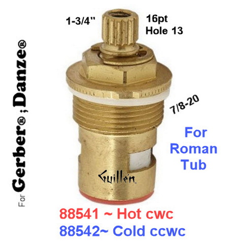 JER 88542;; __ 1-3/4in 16pt; Cold ccwc 1/4 Turn brass cartridge ceramic; in Unfinish