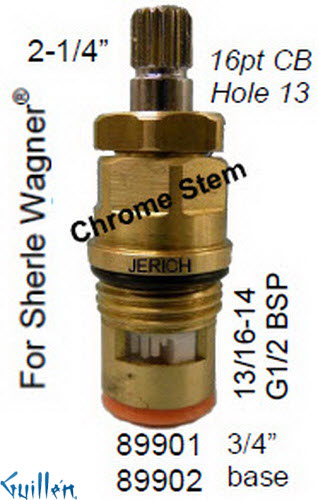 JER 89901LF;; __ 2-1/4in 16pt; Hot cwc 1/4 Turn brass cartridge ceramic; in Chrome