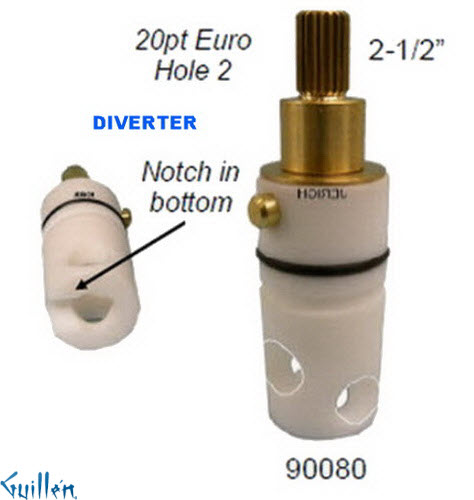 JER 90080;; __ 2-1/2in 20pt; diverter cartridge; in Unfinish