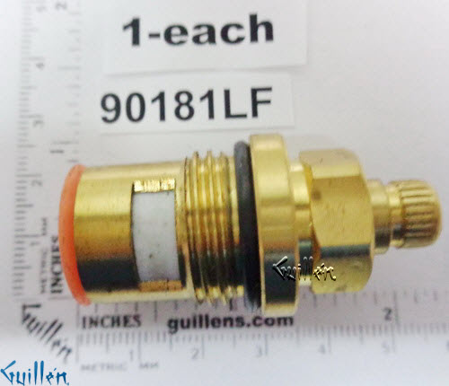 JER 90181LF;; __ 1-3/4in 24pt; Hot cwc 1/4 Turn brass cartridge ceramic; in Unfinish