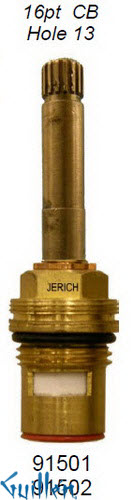 JER 91501LF;; __ 3in 16pt; Hot cwc 1/4 Turn brass cartridge ceramic; in Unfinish