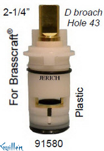 JER 91580;; __ 2-1/4in D; Hot or Cold ccwc 1/4 Turn plastic cartridge; in Unfinish