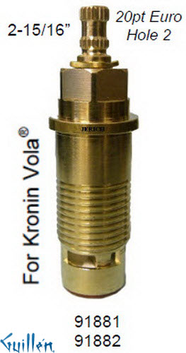 JER 91881;; __ 2-15/16in 20pt; Hot cwc 1/4 Turn brass cartridge ceramic; in Unfinish