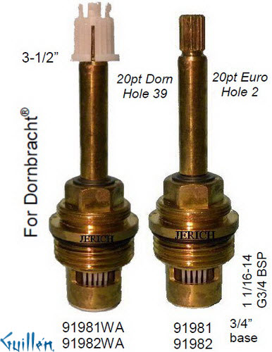 JER 91982;; __ 3-1/2in 20pt; Cold ccwc 1/4 Turn brass cartridge ceramic; in Unfinish