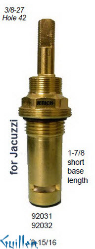 Jerich 92032; ; Jacuzzi ceramic stem unit 3-15/16""; in Unfinish   G695000