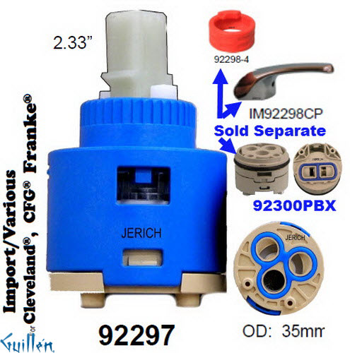 JER 92297;;__ 2-1/3in rECT; pressure balance catridge less stop; in Unfinish