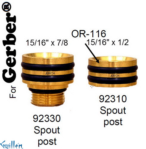 JER 92330LF;;__ ; faucet spout post 15/16"" x 7/8; in Unfinish