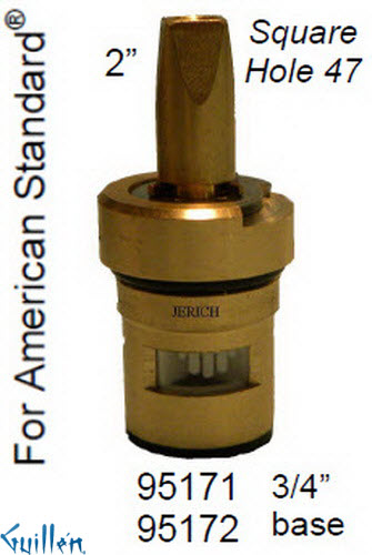 JER 95171LF;; __ 2in SQ; Hot cwc 1/4 Turn brass cartridge ceramic; in Unfinish
