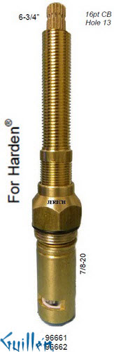 JER 96662LF;; __ 6-3/4in 16pt; Cold ccwc 1/4 Turn brass cartridge ceramic; in Unfinish