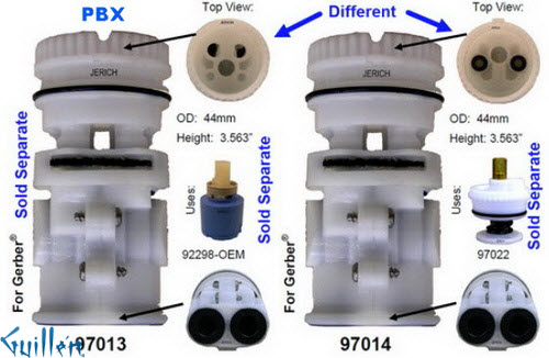 JER 97014;; __ 3-6/11in; pressure balance cartridge; in Unfinish; Used with 97022