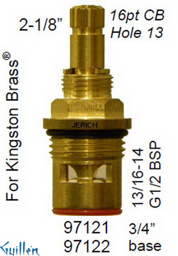 JER 97122LF;; __ 2-1/8in 16pt; Cold ccwc 1/4 Turn brass cartridge ceramic; in Unfinish