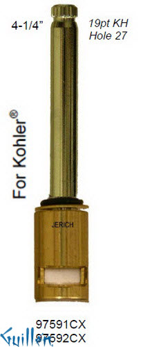 JER 97591CXLF;; __ 4-1/4in 19pt; Hot cwc 1/4 Turn brass cartridge ceramic; in Chrome