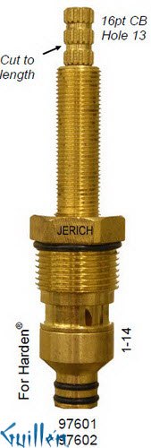JER 97601;; __ 4-3/4in 16pt; Hot cwc 1/4 Turn brass cartridge ceramic; in Unfinish