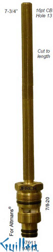 JER 97612;; __ 7-3/4in 16pt; Cold ccwc 1/4 Turn brass cartridge ceramic; in Unfinish