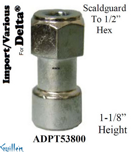 JER ADPT53800;;__ 2 Flat HEX; handle adapter for 53800; in Unfinish