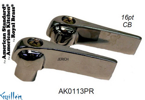 JER AK0113PR;__ 16pt; lever Metal handle pair; in Chrome