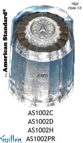 JER AS1002D;__ 16pt; knob Acrylic handle diverter; in Chrome