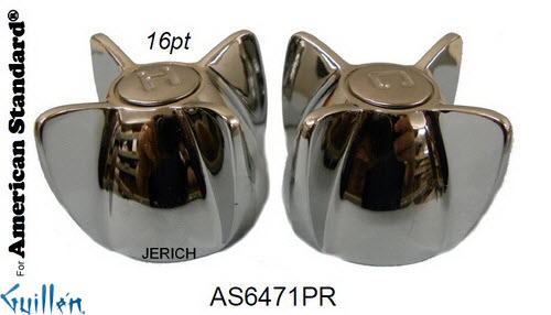 JER AS6471PR;__ 16pt; knob w/ 4 prongs Metal handle pair; in Chrome