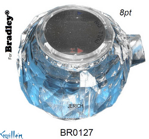 JER BR0127;__ 8pt PP; knob Acrylic handle ; in Chrome