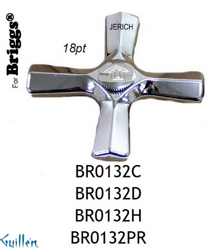 JER BR0132C;__ 18pt; cross Metal handle cold; in Chrome