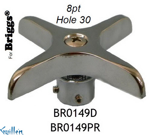 JER BR0149D;__ 8pt; cross Metal handle diverter; in Chrome