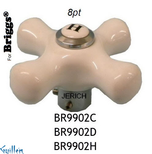 JER BR9902D;__ 8pt; cross Porcelain handle diverter; in Chrome