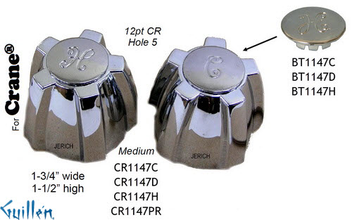 JER BT1147D;__ UNK; Button diverter diverter; in Chrome