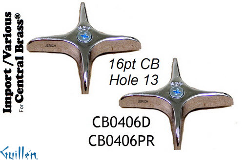 JER CB0406D;__ 16pt; cross Metal handle diverter; in Chrome