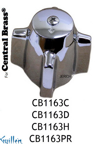 JER CB1163C;__ UNK; knob w/ 4 prongs Metal handle cold; in Chrome