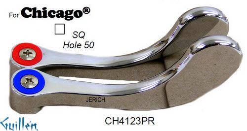JER CH4123PR;__ SQ; lever Metal handle pair; in Chrome