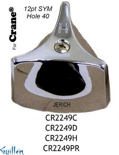 JER CR2249H;__ 12pt; knob w/ 3 prongs Metal handle hot; in Chrome