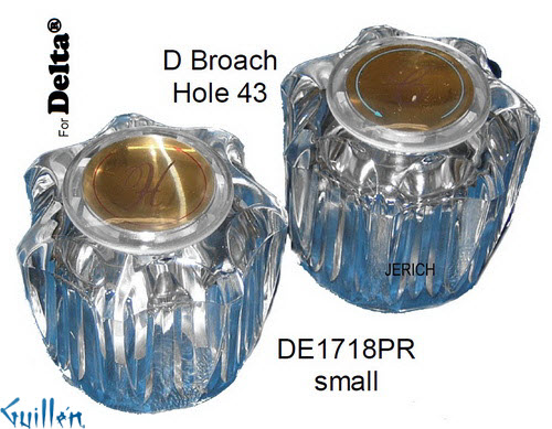 JER DE1718PR;__ D; knob Acrylic handle pair; in Chrome