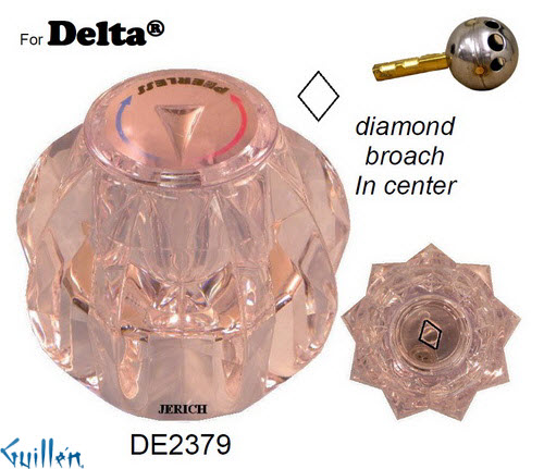 JER DE2379;__ Dmd; knob Acrylic handle ; in Chrome