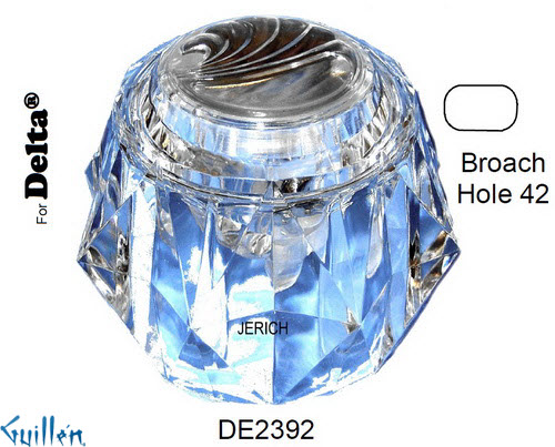 JER DE2392;__ DORF; knob Acrylic handle dual; in Chrome