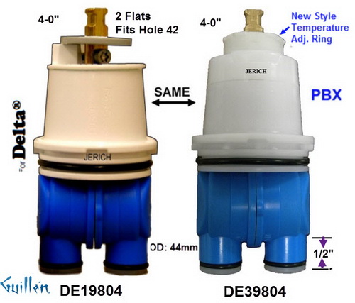 JER DE39804;;__ 4in 2 Flats; pressure balance catridge new style; in Unfinish