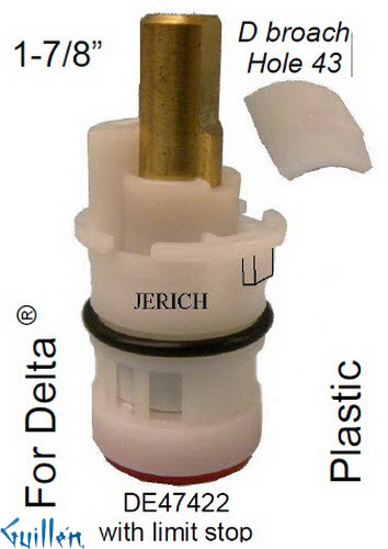 JER DE47422;; __ 1-7/8in D; Cold ccwc 1/4 Turn plastic cartridge; in Unfinish; Replaces RP47422
