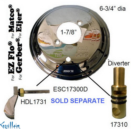 JER ESC17300D;; escutcheon for 17300 with diverter; in Chrome