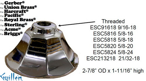JER ESC5816;; escutcheon os bell; in Chrome