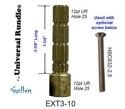 JER EXT3-10; __ 2-3/8in; 12pt x 12pt; Stem extension; in Unfinish