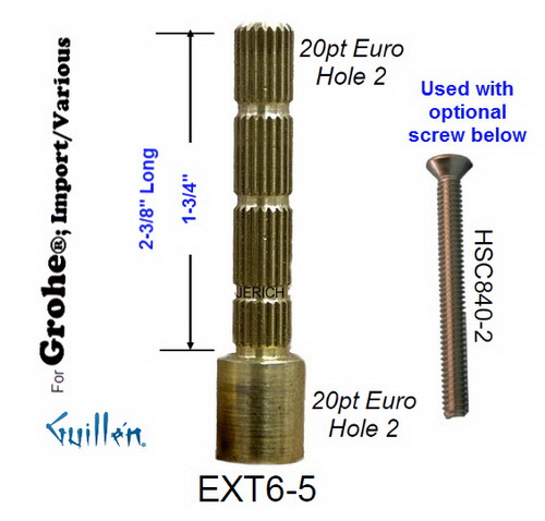 JER EXT6-5; __ 2-3/8in; 20pt; Stem extension; in Unfinish